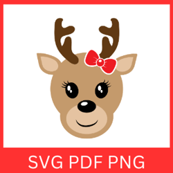 Deer SVG, Christmas Reindeer Faces Svg, Reindeer Svg, Christmas Svg, Cute Reindeer Face Svg Cricut, Reindeer Svg