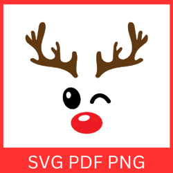 Reindeer Svg, Christmas Svg, Boy Svg, Merry Christmas Svg, Reindeer Horn Svg, Reindeer Christmas SVG, Reindeer Face