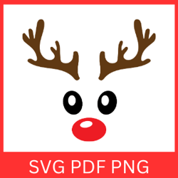 Christmas Reindeer SVG, Reindeer Svg, Cute REINDEER Face Svg, Girl Reindeer Svg, Christmas Deer Face, Boy Reindeer Svg