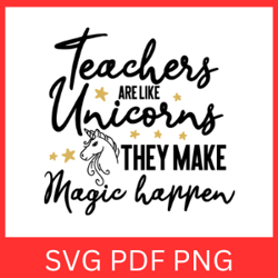 Teacher Are Like Unicorn They Make Magic Happen Svg, Teacher Svg, Teacher's Day Svg Design, Teachers Are Like