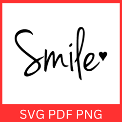 Smile Heart Svg, Smile With Hearts Svg Design, Positive Svg, Inspirational Svg, Heart Svg, Happiness Svg