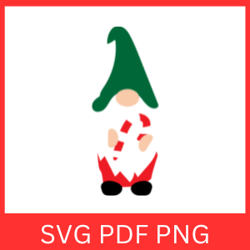 Gnome With Candy Cane Svg, Gnome With Christmas Candy Cane Svg, Funny Gnome Candy Cane Svg, Gnome Christmas Svg