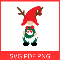 Gnome with Christmas Crown Svg, Christmas Gnome SVG, Christmas Svg, Gnomes Svg, Gnome Clipart, Christmas Gnome Svg