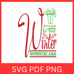 Welcome To Our Winter Wonderland Svg, Winter Svg, Winter Wonderland Design, Holiday Svg, Christmas Svg Clipart