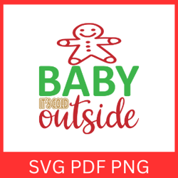 Baby It's Cold Outside Svg, Christmas Svg, Winter Svg, Snowman Svg, Christmas Quote, Kids Christmas Design