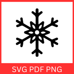 Snowflake Vector, Cold, Winter Clipart, Black Snowflake, Snowflake Digital Download Svg