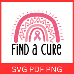 Let's Find A Cure Svg, Breast Cancer Awareness Svg, Cure SVG, Find Cure Svg, Cancer Cure Svg, Cancer Awareness Svg