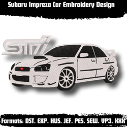 Subaru Impreza Car Embroidery Design - Instant Download  Machine Embroidery Design Files,