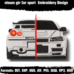 nissan gtr Car sport  Embroidery Design - Instant Download  Machine Embroidery Design Files,