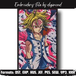 Meliodas poster Nanatsu no Taizai  embroidery design, Meliodas , Embroidery shirt, , Anime design, Digital download