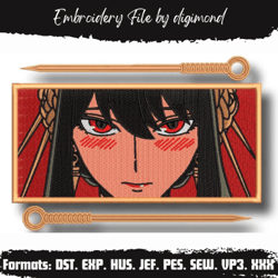 Anime Embroidery Pattern Yor Forger Framed Anime Embroidery Design, Machine embroidery. Embroidery Anime Pes File