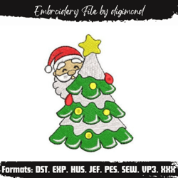 Santa Embroidery Design, Santa Claus Machine embroidery Design, Holiday Christmas Embroidery design, Christmas Tree and