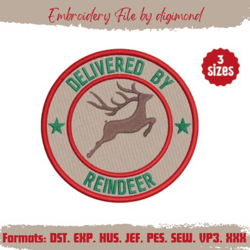 Delivered by Reindeer , embroidery design