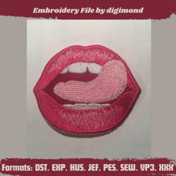 Lips Embroidery Design- Machine Embroidery design Style Download