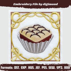 Caramel Cupcake- Embroidered Wall Art Embroidery Design- Machine Embroidery design Style Download