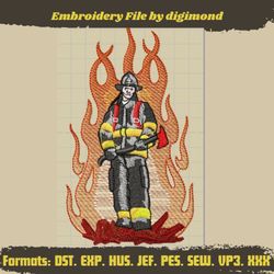 Firefighter Firefighter Patch Ironing Embroidery Design- Machine Embroidery design Style Download