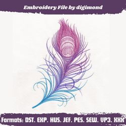 Embroidery Design: Ombre Peacock Feather Sew