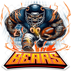 Chicago Bears Png, Football Mascot Clipart, Game day Shirt, Retro Football PNG Sublimation, Download Printable Files