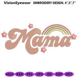 Mama Retro Embroidery Design, Groovy Vitage Mama Embroidery, 14