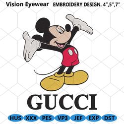Mickey Hand Up Gucci Basic Logo Embroidery Design File