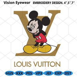 Mickey Shy Louis Vuitton Logo Embroidery Design File