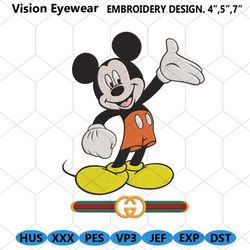 Mickey Delighted Gucci Logo Embroidery Design Download File