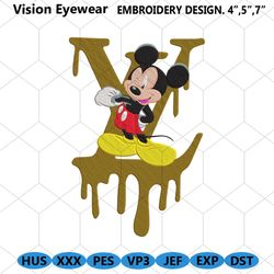 Mickey Mouse Blink Louis Vuitton Dripping Embroidery Design File
