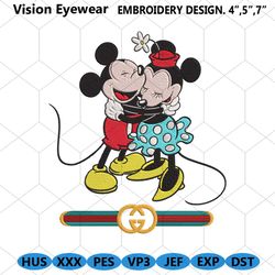 Happu Mouse Couple Gucci Logo Embroidery Design Files