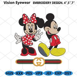 Mickey Minnie Mouse Couple Gucci Embroidery Design Machine Embroidery