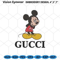 Mickey Embarrassed Gucci Logo Basic Embroidery Design File