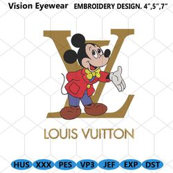 Louis Vuitton LV Logo Mickey Mouse Embroidery Download File