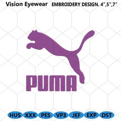 Purple Puma Logo Embroidery Brand Design Download
