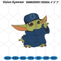 Indianapolis Colts Cap Baby Yoda Embroidery Design Download