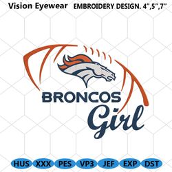 Football Denver Broncos Girl Embroidery Design Download