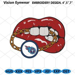 Tennessee Titans Inspired Lips Embroidery Design Download