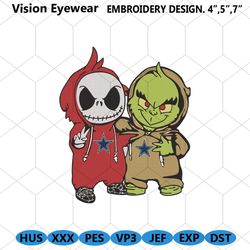 Dallas Cowboys Jack And Grinch Embroidery Design File Download