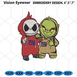 New York Giants Jack And Grinch Embroidery Design File Download