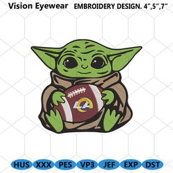 Los Angeles Rams Baby Yoda Football Embroidery Design File