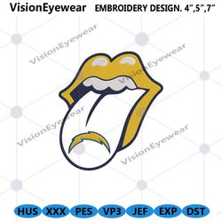 Rolling Stone Logo Los Angeles Chargers Embroidery Design Download File