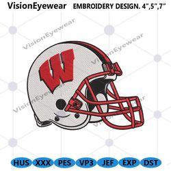 Wisconsin Badgers Helmet Machine Embroidery Digitizing