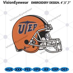 UTEP Miners Helmet Embroidery Digitizing Instant Download