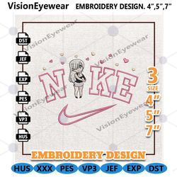 Pink Nike Logo Embroidery Design, Brand Logo Embroidery