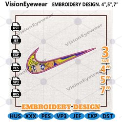 Sailor Moon Embroidered File, Anime Nike Embroidery Design