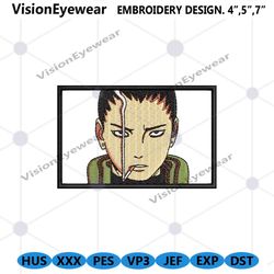 Nara Shikamaru Smoking Embroidery Design Anime Naruto Embroidery File