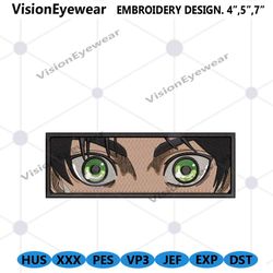 Eren Boxed Eyes Embroidery Design File Anime Attack On Titans
