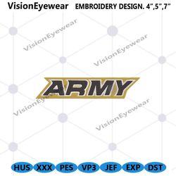 NCAA Army Wordmark Logo Machine Embroidery, Army Black Nights Text Logo Embroidery File