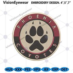 Arizona Coyotes Phoenix Hockey Embroidery Design, NHL Arizona Coyotes Design