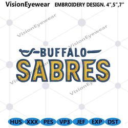 Buffalo Sabres Wordmark Logo Machine Embroidery, Buffalo Sabres Logo NHL Embroidery