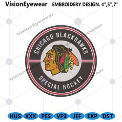 Chicago Blackhawks Hockey Embroidery Design, NHL Chicago Blackhawks Design