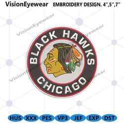 NHL Blackhawks Chicago Embroidery Designs, Chicago Blackhawks Logo NHL Embroidery